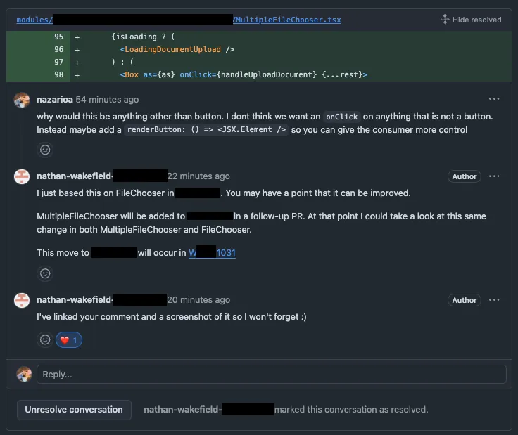 PR screenshot receiving some praise